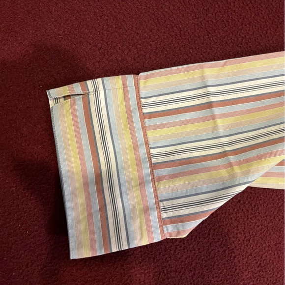 Striped 3/4 sleeved button down blouse - Picture 3 of 5